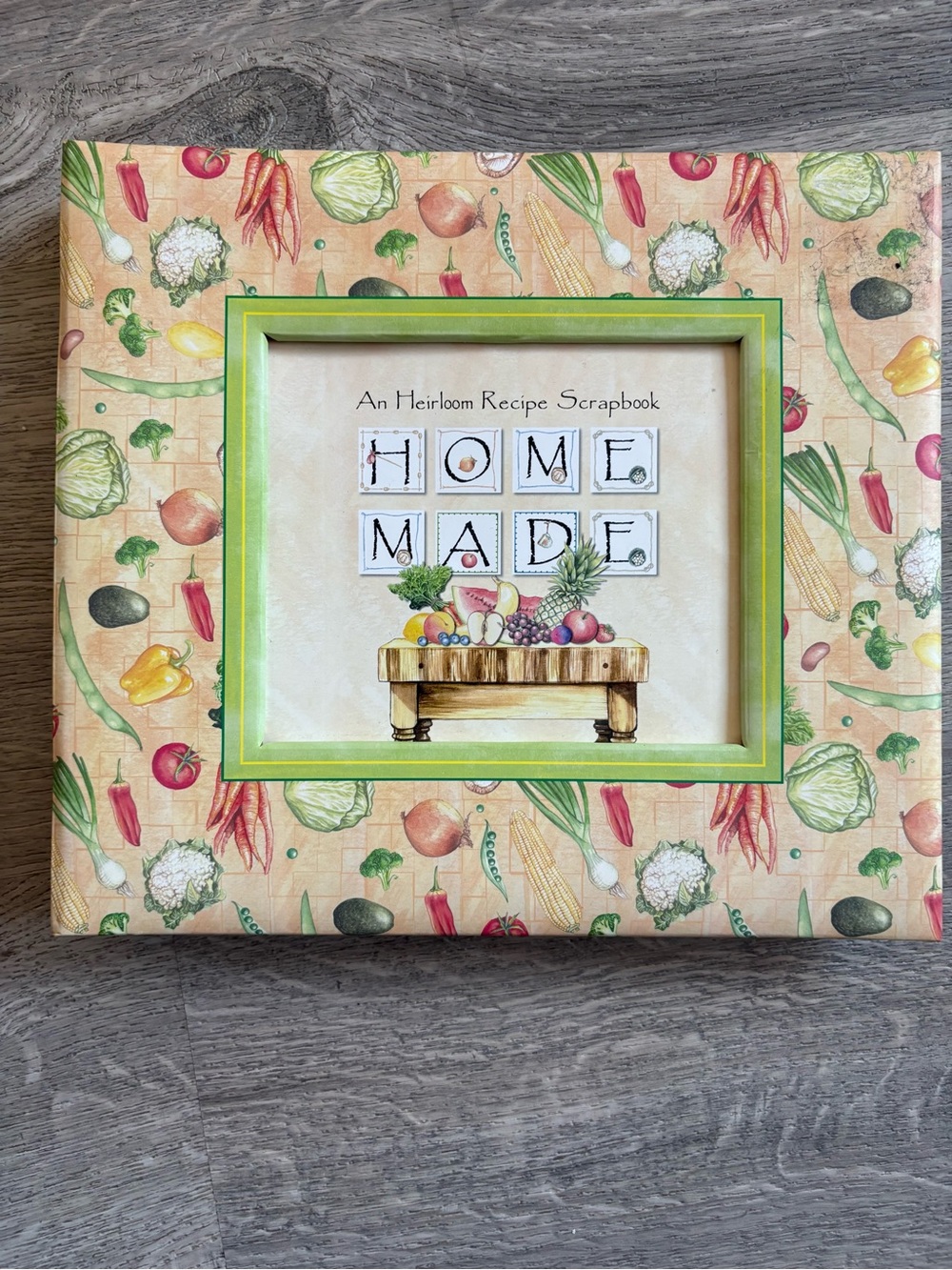 Vintage Homemade Heirloom Recipe Scrapbook - Green Frame